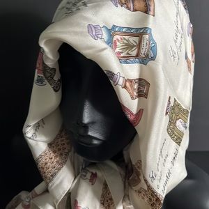 Vintage ECHO French Perfume Bottle Silk Scarf Foulard